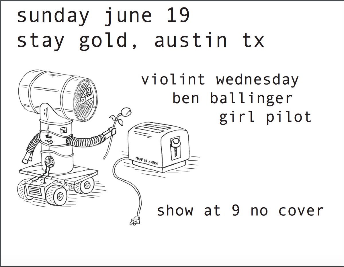 benballinger's tweet image. Next Show: Sunday 6/19 at Stay Gold with Girl Pilot and NY's own Violint Wednesday! NO COVER!