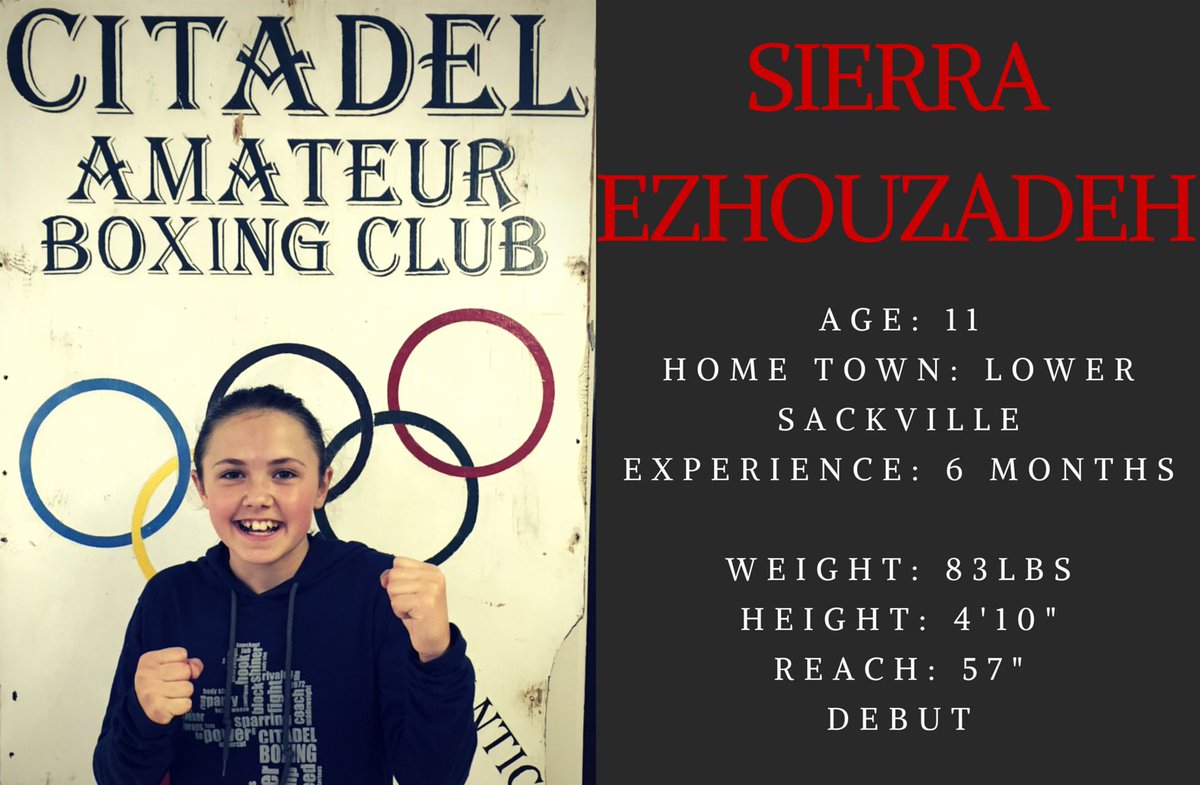 CitadelBoxing's tweet image. Tale of Tape for Saturday's Fights! @BoxNovaScotia