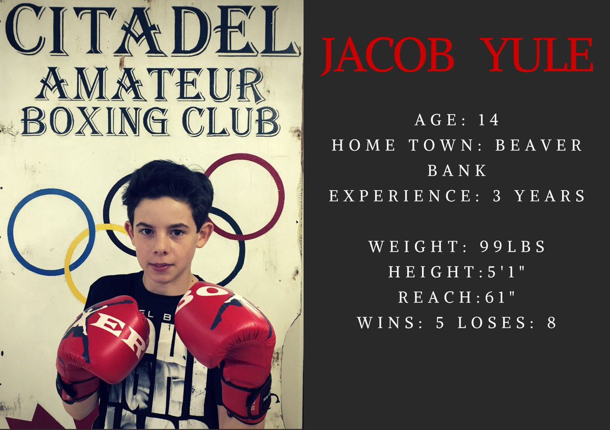 CitadelBoxing's tweet image. Tale of Tape for Saturday's Fights! @BoxNovaScotia