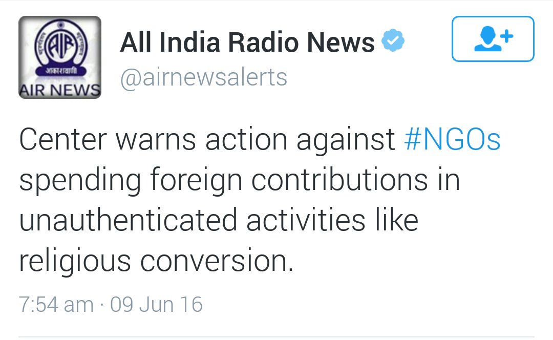 srirambjp's tweet photo. Center warns NGOs from spending foreign contributions for unauthorised Hindu conversions
@HinduRajyam https://t.co/5f5ntvS2iT