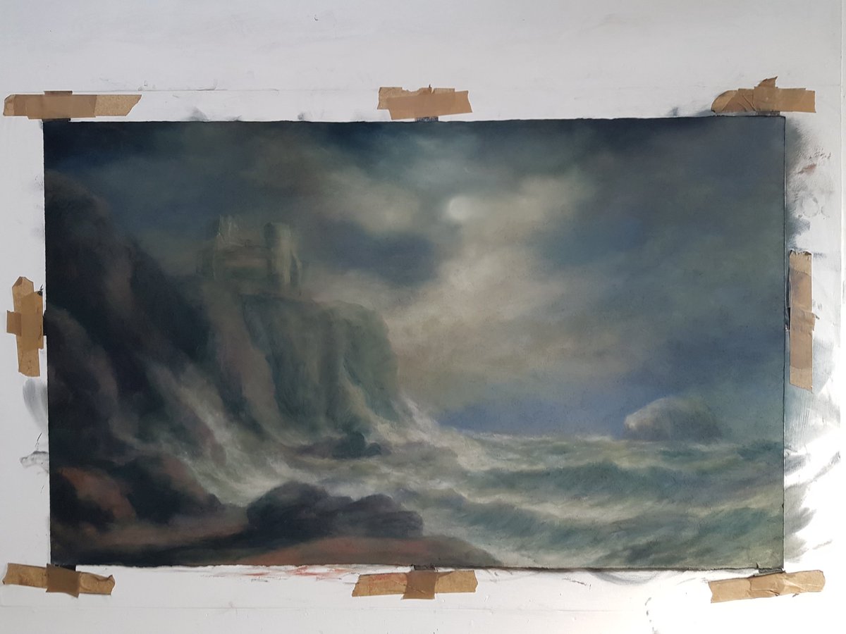 mattdraper_art's tweet photo. #TodayintheStudio #working into my #Homage to #Naysmith moonlight piece for my show @ScottishGallery #Scotland #Art https://t.co/jbd9vkA5q4