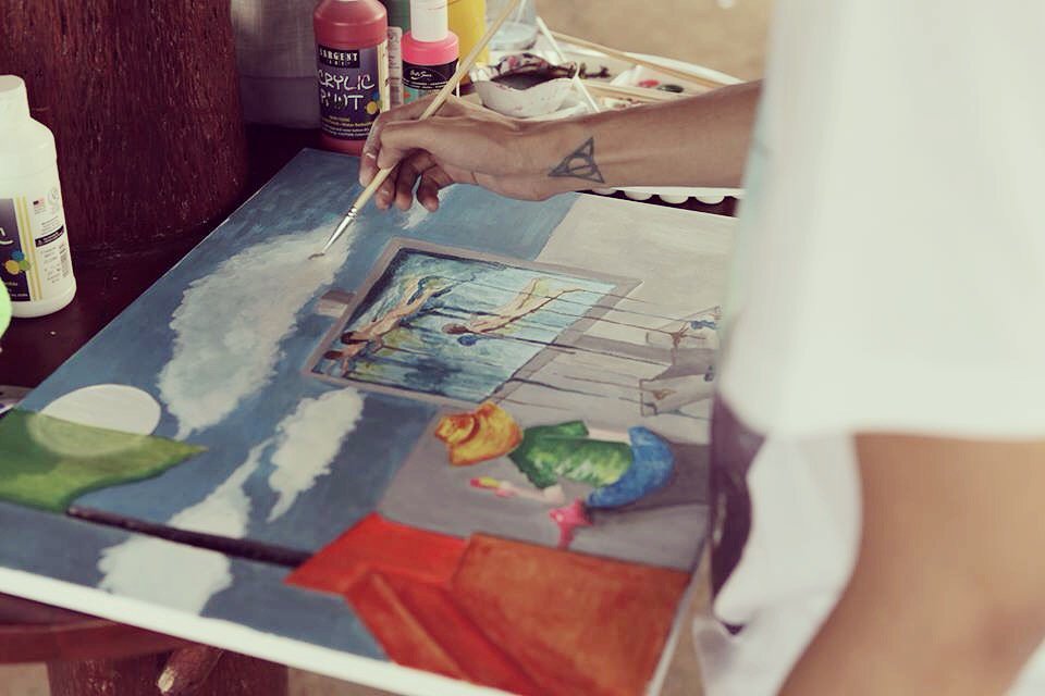 fitografico's tweet photo. Pintando al aire libre en concurso de pintura, bonita experiencia, divertida. #artistontwitter https://t.co/CTkAm0sJvg