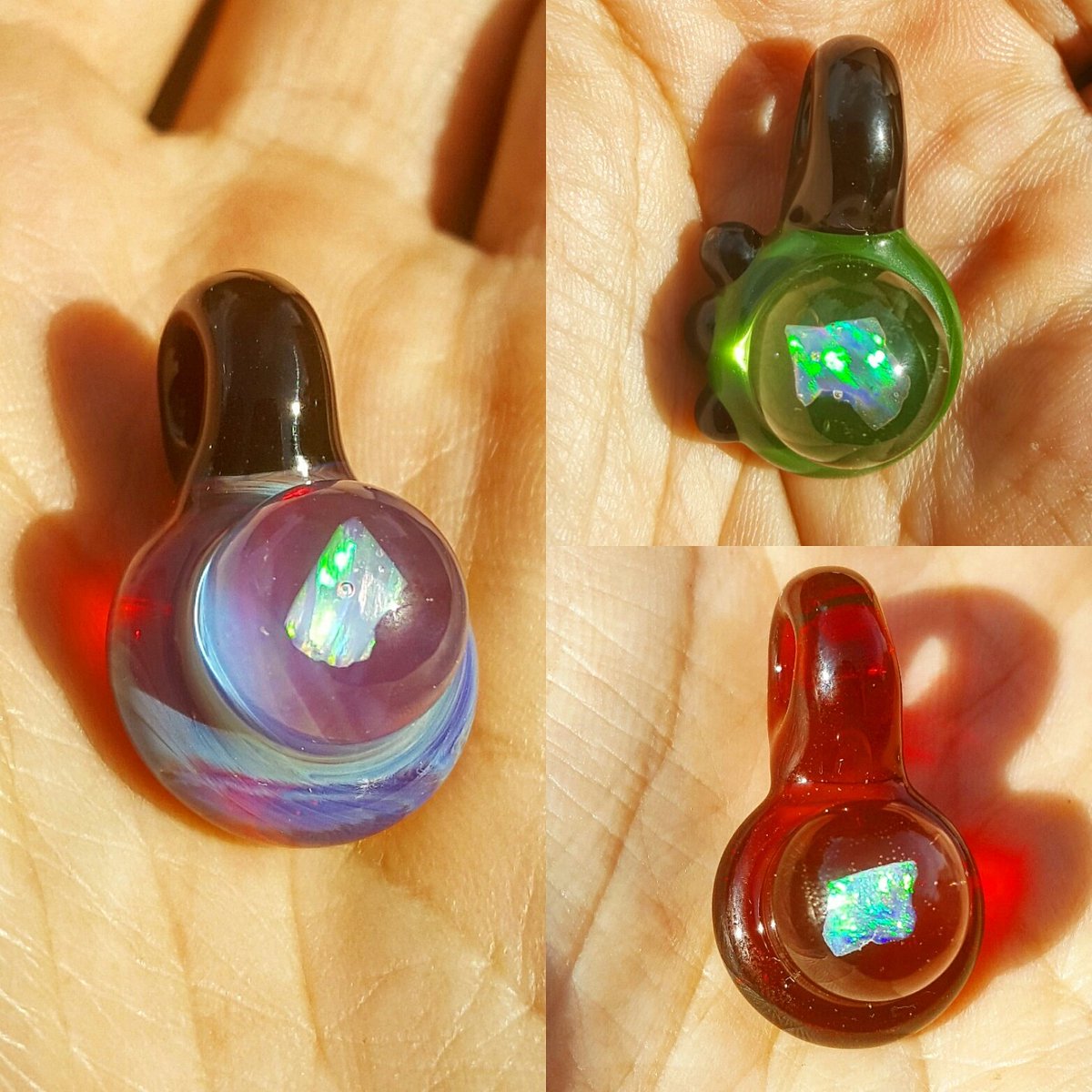 schumann_glass's tweet photo. More simple opal pendants I made, Hit me up if you want one... #opal #pendant#glass https://t.co/mqTTr3jWQP