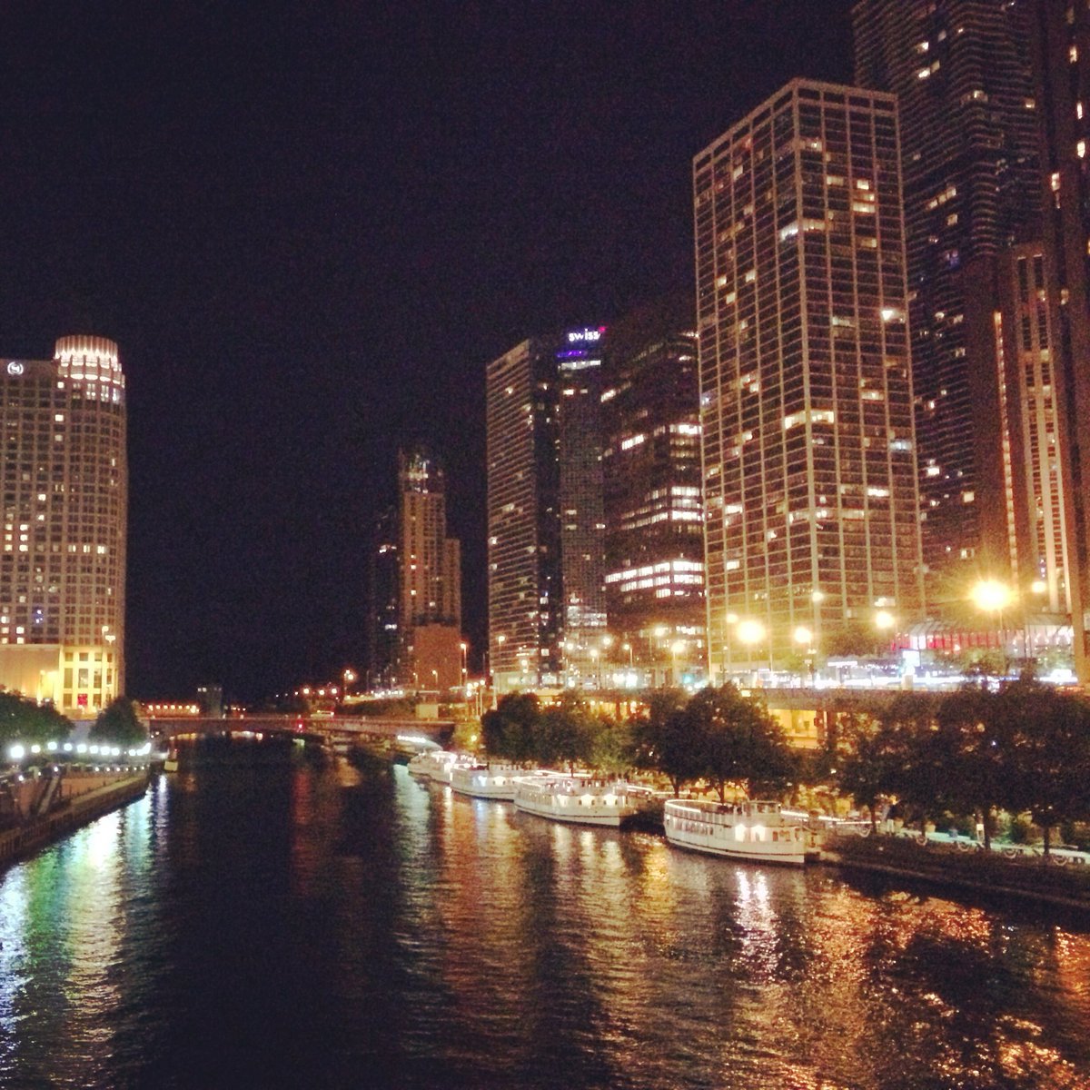 Midnight stroll in the Windy City.