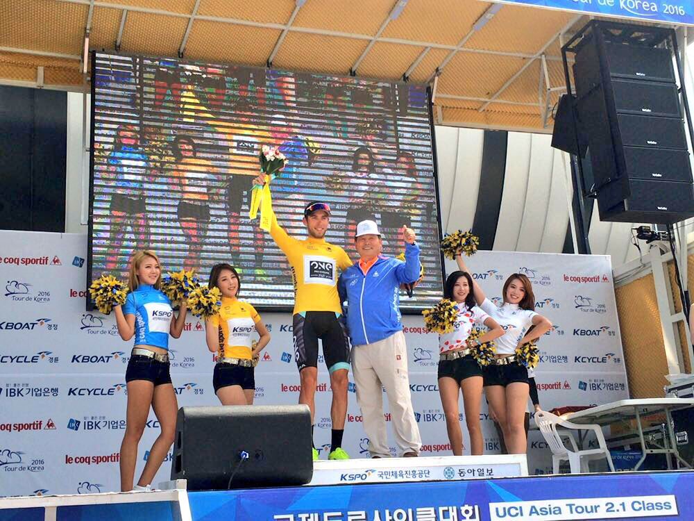 ONEPRONutrition's tweet photo. Yes @KarolDomagalski is in Yellow after securing an amazing solo victory on Stage 5 @TourdeKoreaEN https://t.co/QIK0ybOcN3