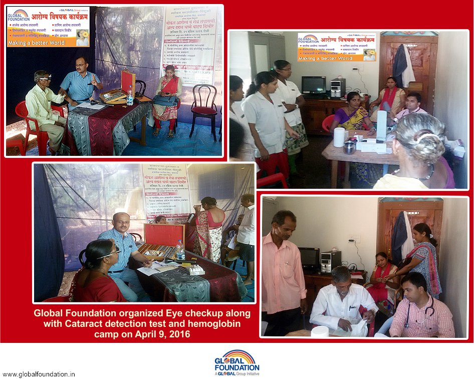 GlobalGroup's tweet photo. #GlobalFoundation Eye Checkup and Hemoglobin camp on April 9, 2016 at residence of Atul Bange, Humarmala.#GHC https://t.co/tzqEKPjh3L
