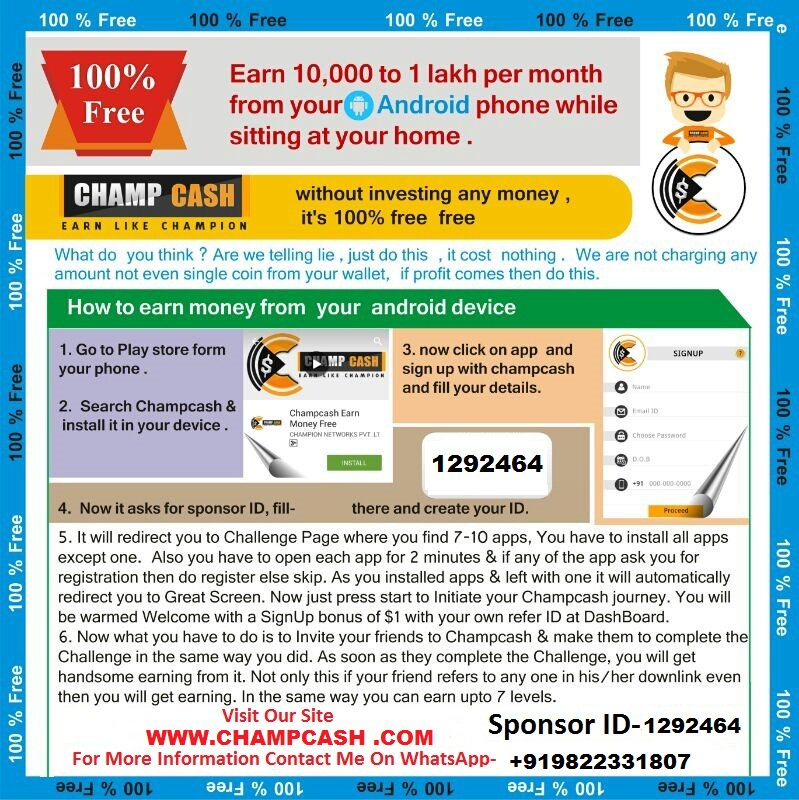 100% FREE JOINING &amp; GET UNIMITED EARNING