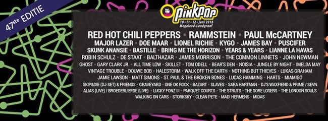 Zondag 12 Juni staan de mannen van <a href="/Broederliefde/">Broederliefde</a> op Pinkpop in Landgraaf #zorgdatjeerbijbent #hwpo2