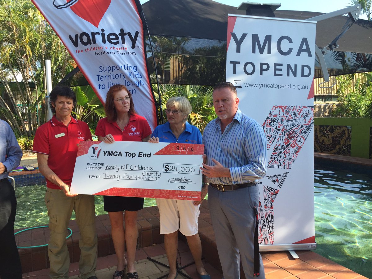 Handing over of Swimathon funds . Supporting territory children with disabilities learn to swim . #ymcaswimathon