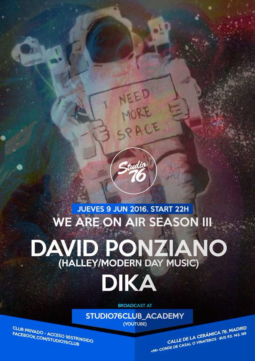 crewmusicmd's tweet photo. Hoy jueves.
WE ARE ON AIR SEASON III con @davidponziano y Dika.
#Studio76Club https://t.co/pQKBrmjWEl