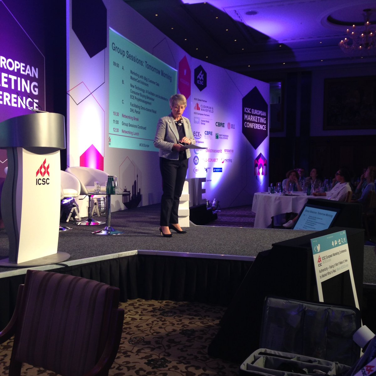 We're officially off...opening address: check! Eileen moderating, key note coming up! #icsceurope mkt conf berlin
