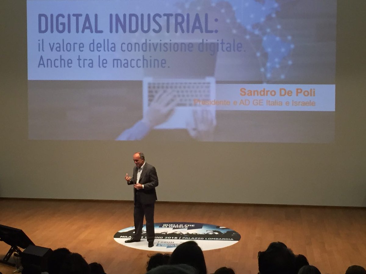 liveatmessage's tweet photo. Sandro De Poli, Chairman & CEO GE Italy&Israel is talking about industrial internet. #quellocheciunisce #MessageEDU https://t.co/LliVh3ggvv