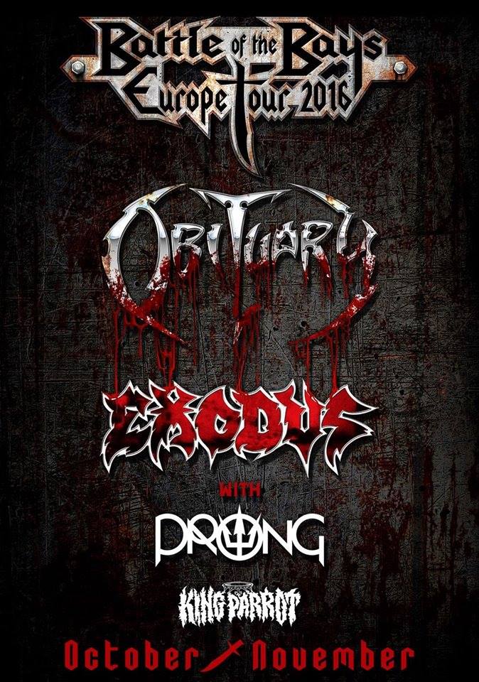 ave_noctum's tweet photo. Who's coming to Battle of the Bays then? @obituarytheband @ExodusAttack @prongmusic @KINGPARROTBAND @old_empire https://t.co/VaU3FBHmt9