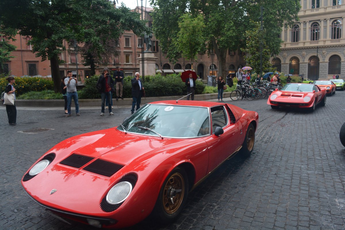 Lamborghini's tweet photo. The 50° Anniversario Miura Tour, Route June 9: from Bologna to S.Agata Bolognese. #Miura50 https://t.co/rGlL3CrLBF