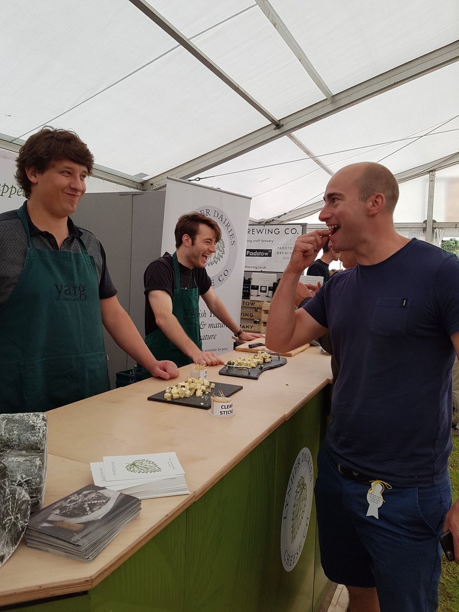 Good to meet <a href="/TrevennaBarns/">Trevenna Cornwall</a> official taster - Yarg gets invited to all their best  weddings!