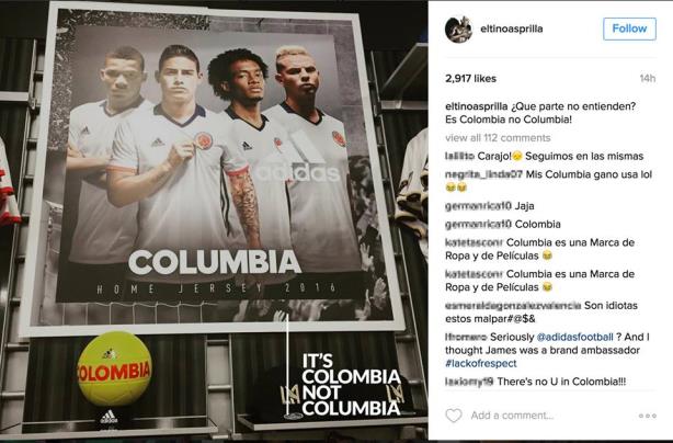 prweekuknews's tweet image. Spellcheck time! @adidas scores own goal with new 'Columbia' - oops, Colombia - national kit bit.ly/1U8yvQB