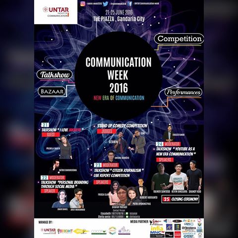 AcaraMahasiswa's tweet photo. #jakarta @commweek2016 Talkshow?Competition?Performance? In #COMMWEEK2016 Register ur self! https://t.co/rz02Fon6mT https://t.co/LdEYUBxYPu