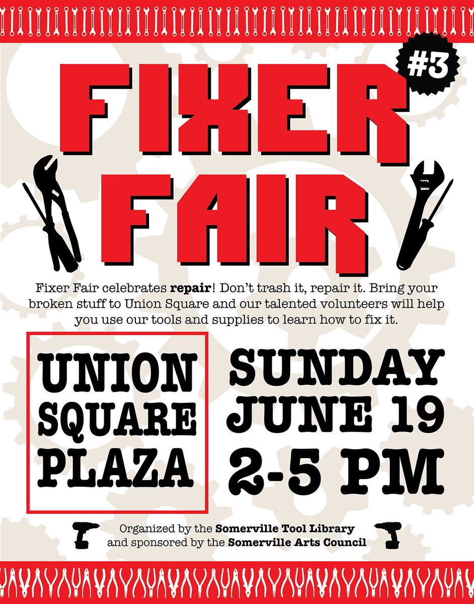fixerfair's tweet photo. @NayNay429 @EastSomerville @EastvilleSocial #FixerFair #3 is June 19th! Come #mend #solder #sew #tinker & #repair https://t.co/Z3DRD0QqjN