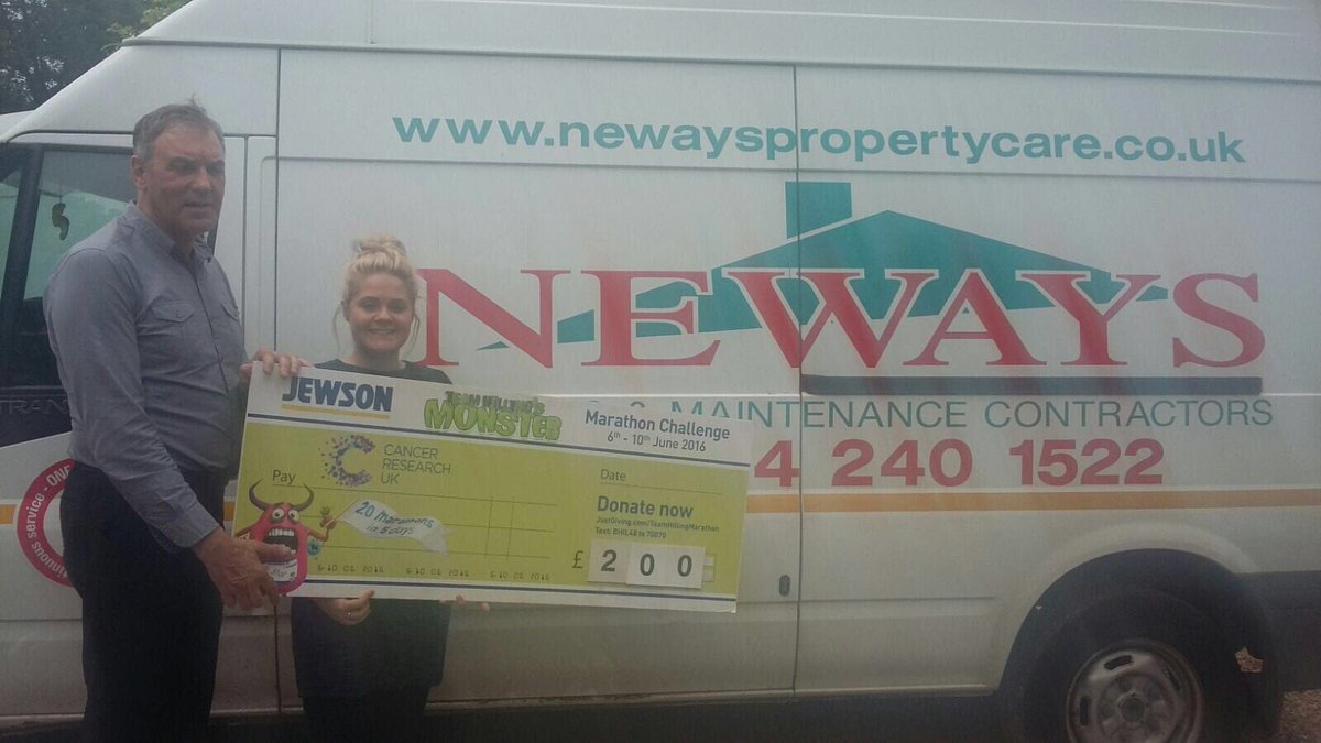 Neways Property Care Sheffield thank you for your kind donation of £200.