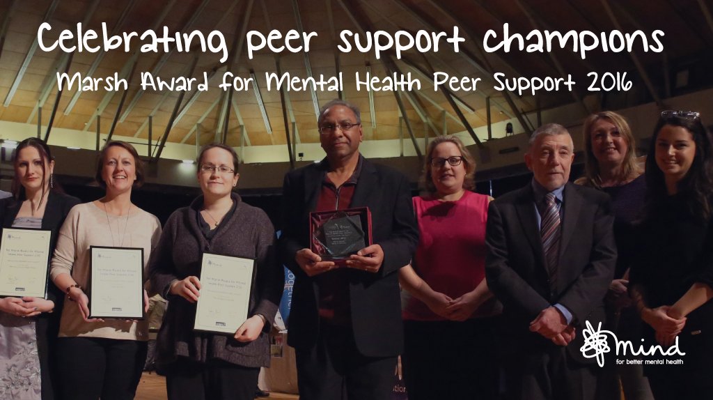 MindCharity's tweet image. Are you a *peer support hero* or know someone who is? Nominate for a Marsh Award today! &amp;gt; ow.ly/ohZI3014VqZ