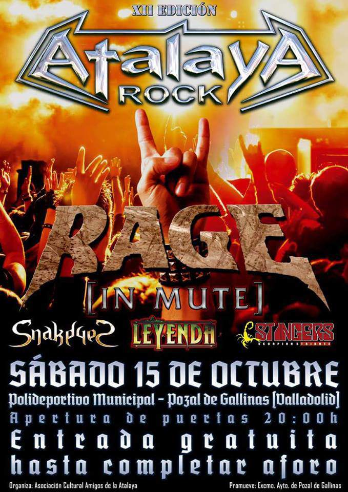 Ya tenemos el cartel del Atalaya Rock del próximo 15 de octubre, ¿te apuntas? es gratis!!!
