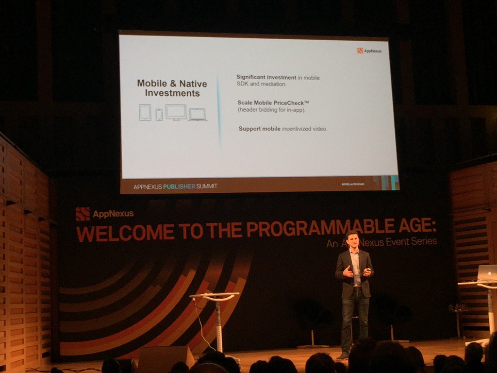 adsolver's tweet photo. #mobile #disruption #appnexus  @arellidow doing amazing job at #ANEventsWeek #native #ads https://t.co/TdzECa3rIt