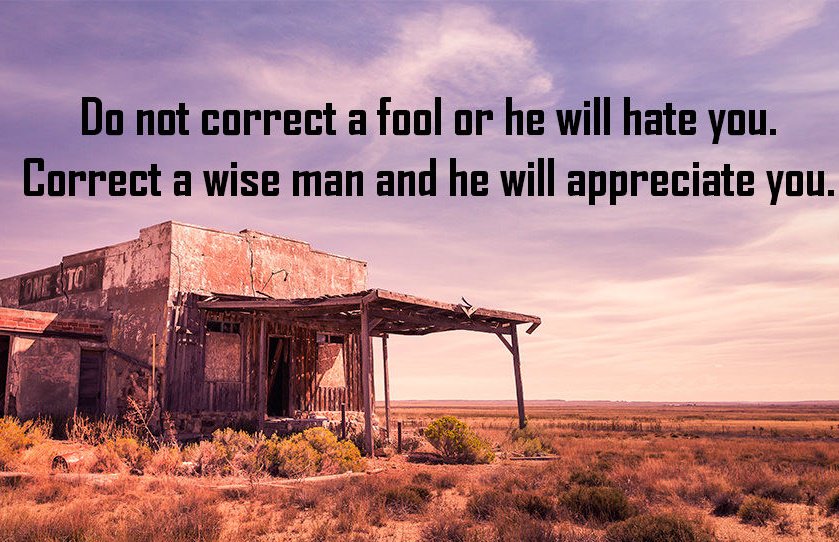 BarcodeCreator's tweet image. Do not correct a fool, or he will hate you; correct a #wise #man, and he will #appreciate you.