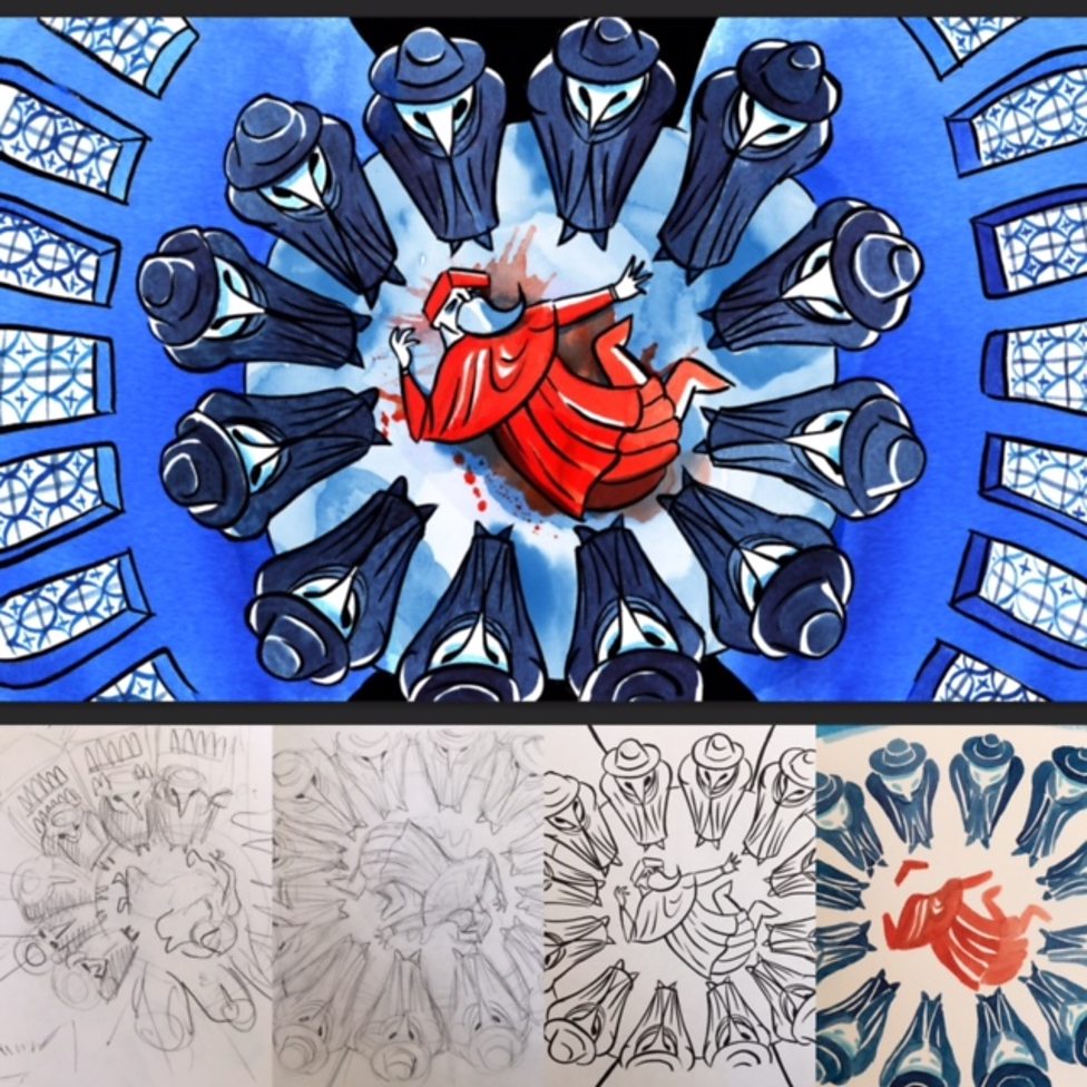 Shylock's daughter visualised by artist <a href="/KarrieFransman/">Karrie Fransman</a> in #WolfInTheWater <a href="/NaomiAllthenews/">Naomi Alderman</a> bbc.in/1TXmKKC