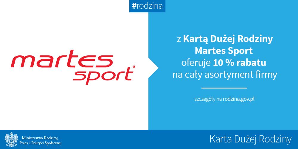 Nowym partnerem Karty Dużej Rodziny została dziś firma @MartesSport #KDR