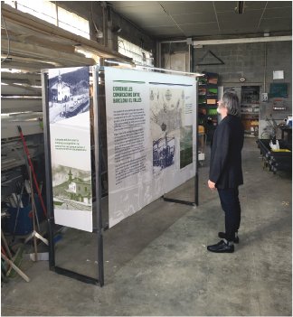 Trabajando en el módulo expositivo para la exposición 100 Anys del tren a les Planes. #FGC