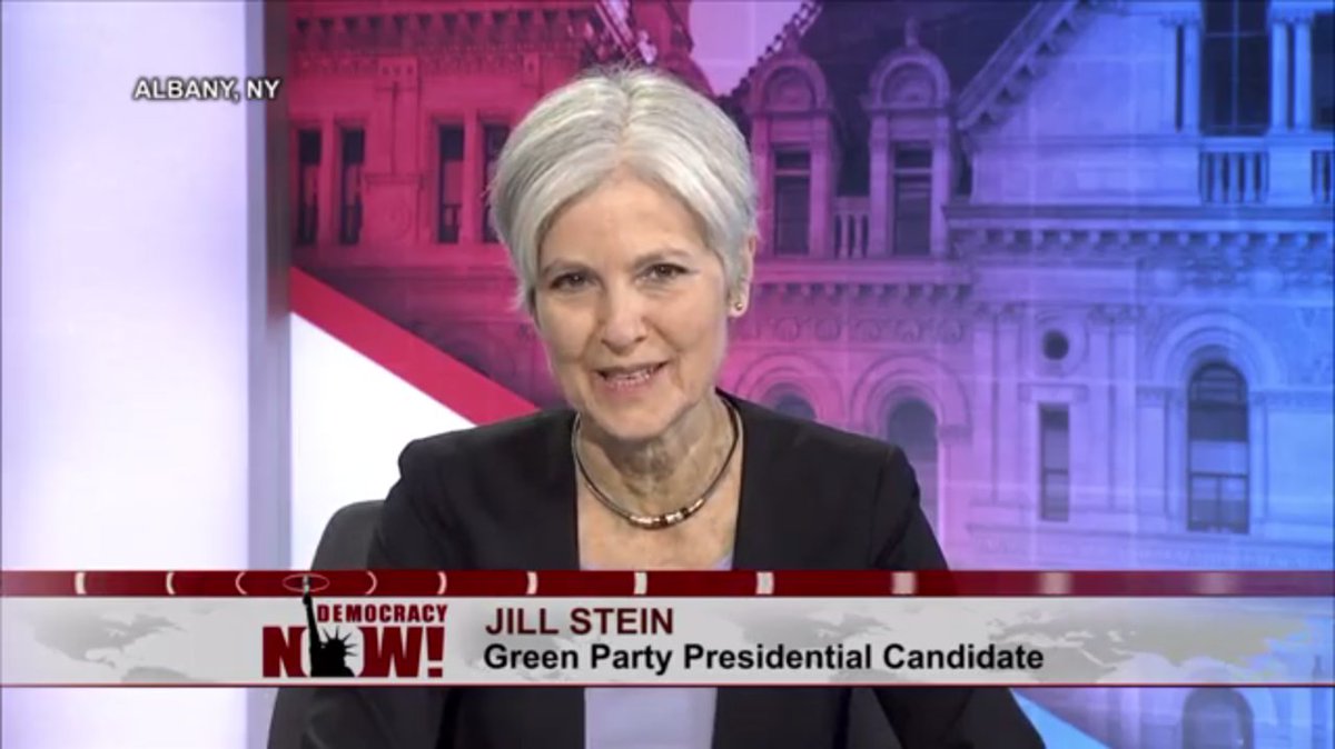 democracynow's tweet photo. .@DrJillStein: "The Democratic Party creates campaigns that fake left while it moves right" https://t.co/DdahD4ROeS
