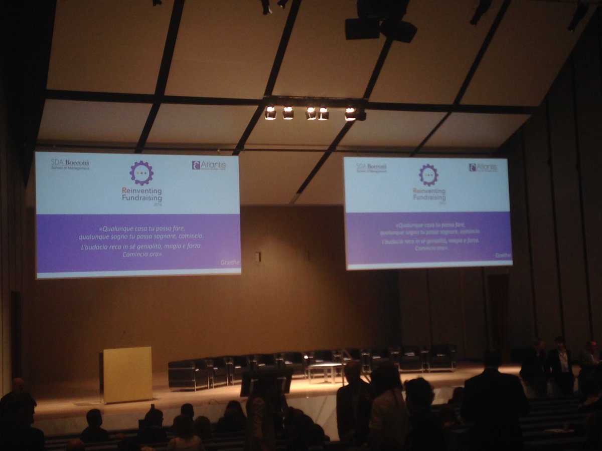 Oggi a <a href="/sdabocconi/">SDA Bocconi</a> per la conferenza di <a href="/Atlantis_NSC/">Atlantis Company</a>  "Reinventing #Fundraising"