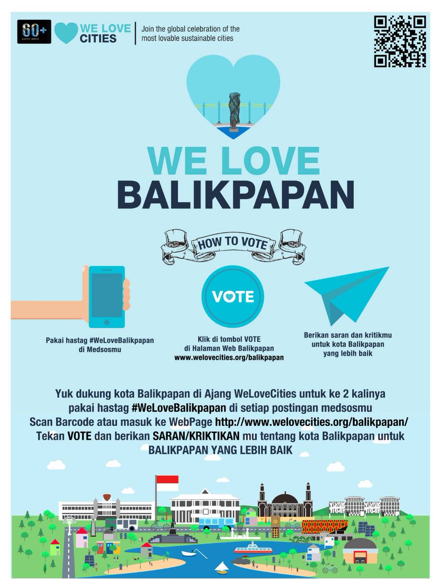 Kalian bisa vote di welovecities.org/balikpapan/ &amp; jgn lupa berikan kritik &amp; saran ya #welovebalikpapan <a href="/EHindonesia/">Earth Hour Indonesia</a>