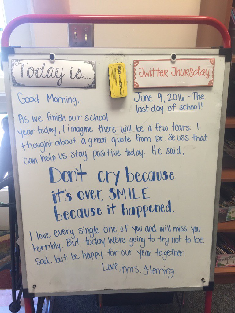 Our last morning message <a href="/CedarForkES/">Cedar Fork</a> ! I thank you for giving me your children for an amazing year! ❤️Mrs. Fleming