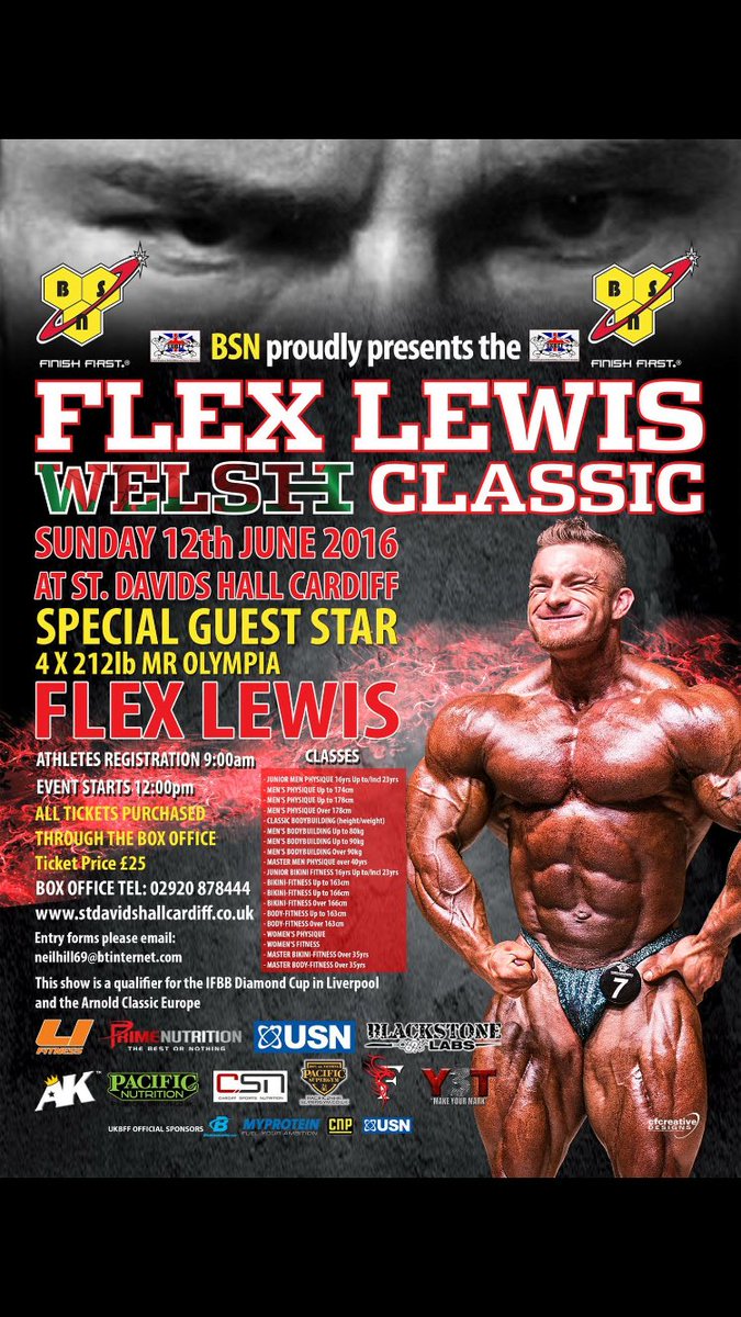Smarty89's tweet photo. The big day is nearly here! @Flex_Lewis Welsh classic is this Sunday 👏🏻🏆 don't miss out! #BSNarmy #BleedRed @TeamBSN https://t.co/xwfYIZPDbw