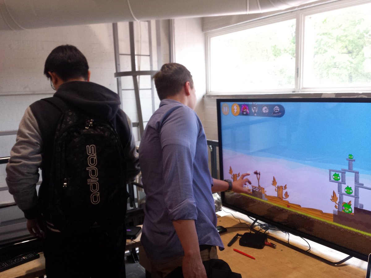 KuoriOy's tweet image. Students visiting @UrbanMill and loving our #gianttablets ☺