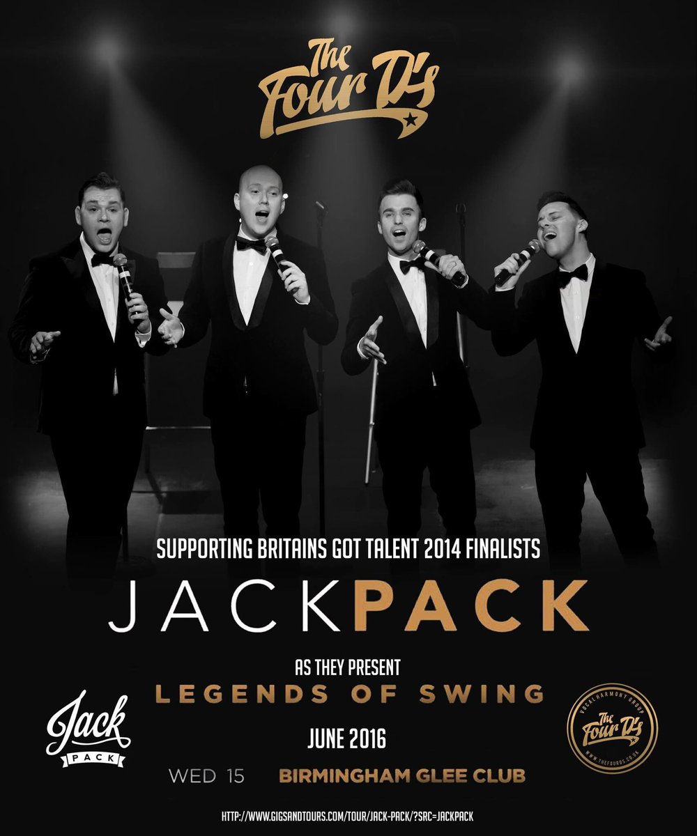 DeanStansby's tweet photo. Looking forward to supporting @JACKPACK_UK @TheGleeClub #Birmingham with @thefourdsuk @syco #BGT #LegendsOfSwing https://t.co/HNpW1BNiEy