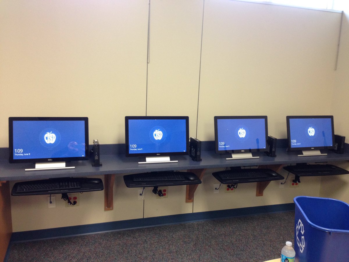 lattinr's tweet photo. New touch screen computers being installed over at A.V. Cato #castleberryisd #AVCato https://t.co/gdHLjElKaw