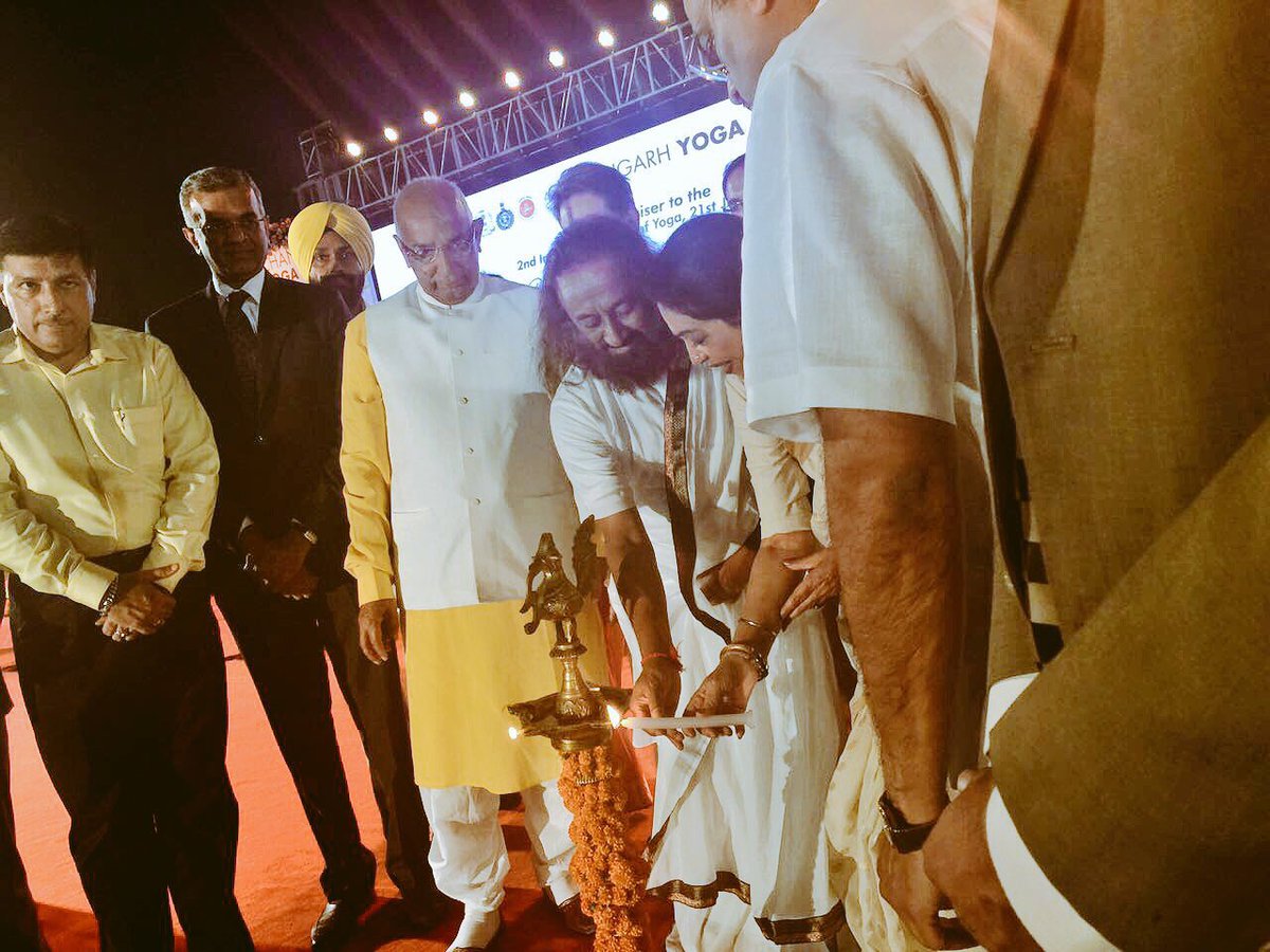 Inaugurated the curtain-raiser Yoga Festival for the International Yoga Day in Chandigarh, India.