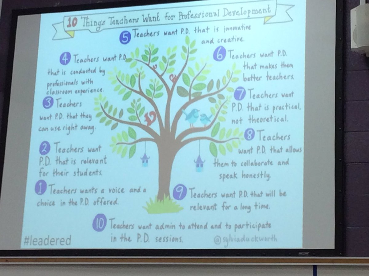 GinaJKnits's tweet photo. 10 things teachers want in PDs! #FBISDDLC 
Good stuff with Eric Scheninger! https://t.co/1cd8e9KaAa