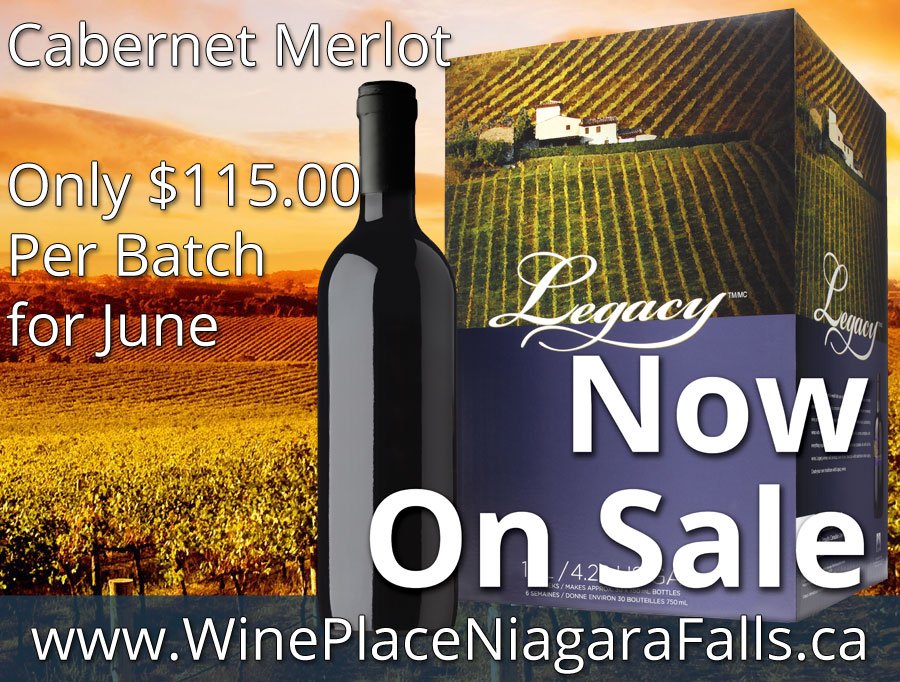 Legacy Cab Merlot, $115 per batch-Save $20! Great with getting your BBQ on wineplaceniagarafalls.ca/Specials