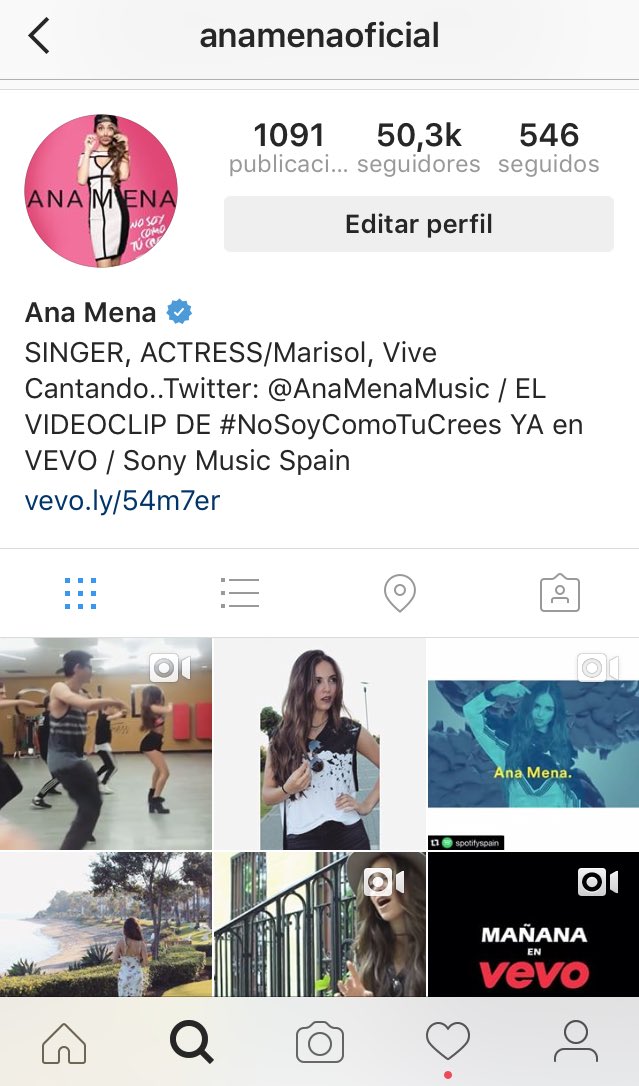 AnaMenaMusic's tweet photo. .SI SI SI! Ya tengo mi cuenta de Instagram VERIFICADA ✅! Seguidme: AnaMenaOficial Qué emoción! https://t.co/JXoEyTEaDX