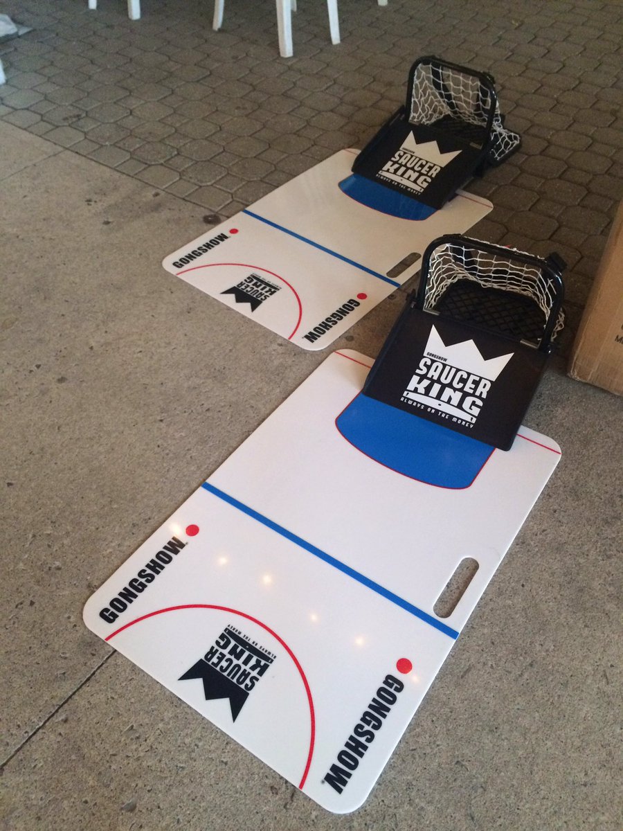 #saucer king - yours to win at the putting green $5 for three attempts to sink the ball with a hockey stick!