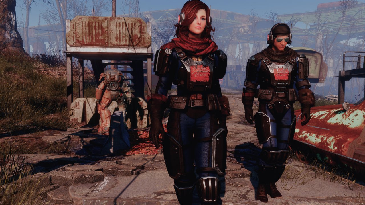 ピピ Fo4 意外とママのスクショ撮ってなかったみたいｗ フォルダの中 テディベアと創作ロボットばかりだった Oﾟdﾟo １枚目は 今現在のママ 胴には透明なコンバットアーマー着ることで谷間をキープｗ Fallout4