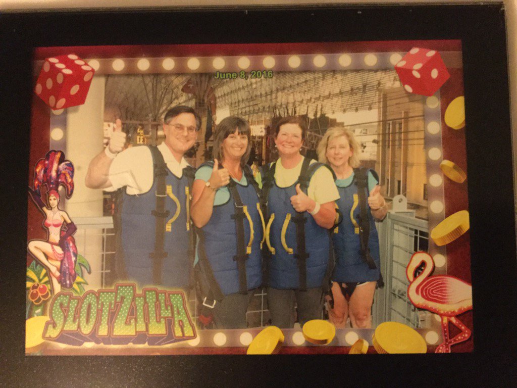 michaelgwarren's tweet photo. 31st anniversary on the #SlotZilla #ZoomLine over original #VegasStrip with these two crazies. #Vegas #anniversary https://t.co/zNLSo6DYIM