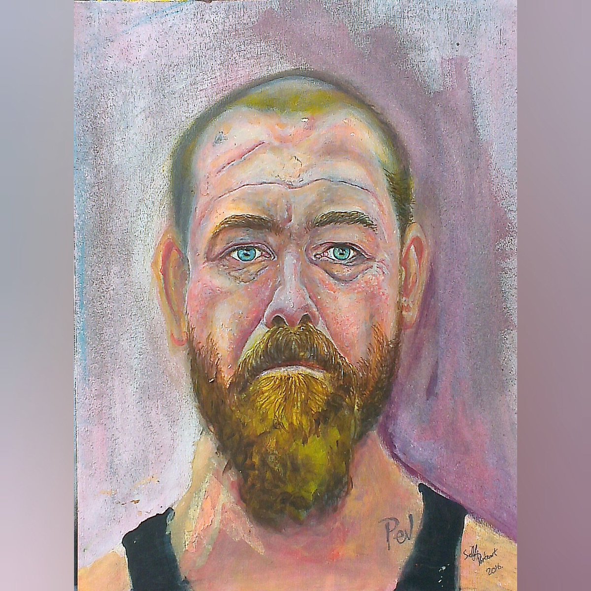 floydoooo's tweet photo. Had a little dabble...now it's time to make the tea....life as I no it.#selfportrait #mixedmedia #sunderland #artist https://t.co/skLHJhRx7g
