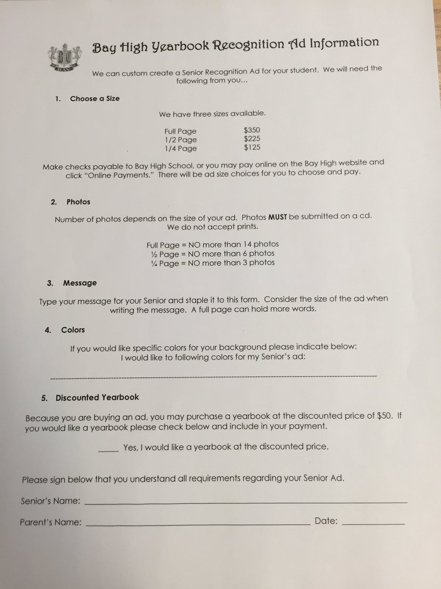 BHSYearBook_17's tweet photo. Senior and general personal ads are available now for purchasing if you are interested dm us for further instruction https://t.co/yvp1Yp7hI4