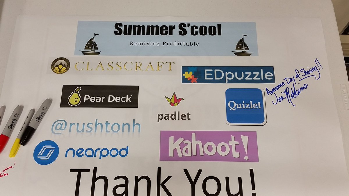 gcs_edtech's tweet photo. Summer S'cool attendees, be sure to sign the poster in the snack room! They supporters of #GCSpiratePD https://t.co/HYmt8OicZG