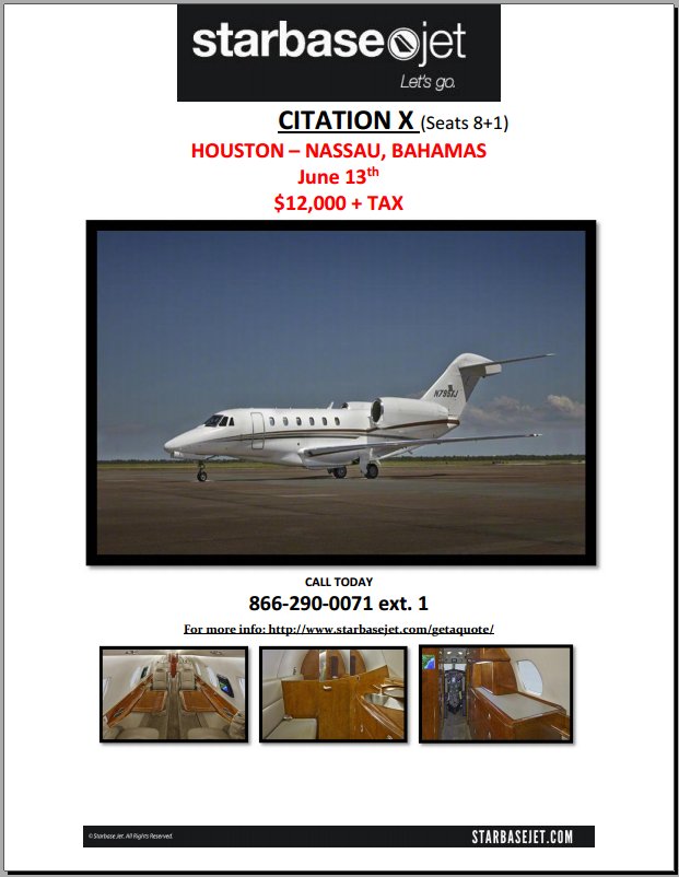 StarbaseCharter's tweet photo. #StarbaseJet One-Ways Available Now!
#LetsGo #FlywithMe #Luxury #PrivateJet #PrivateCharter 
https://t.co/Uw89w3e3aG https://t.co/kcG4Cyq4IM