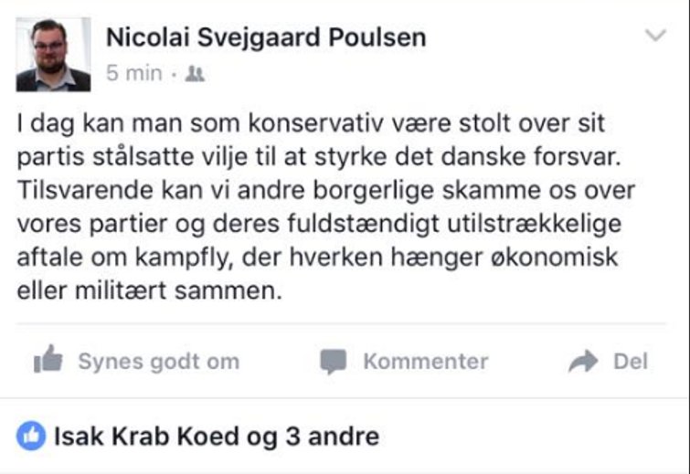 PUB_84's tweet photo. Jeg er enig med Venstres @NSvejgaard #dkpol #flerekampfly https://t.co/5EPONVZ1GS